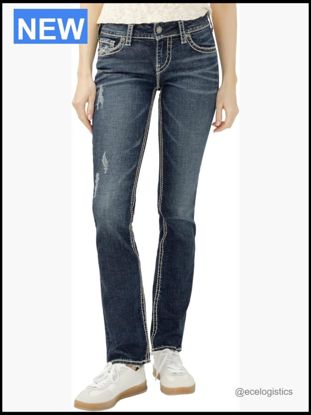 Mid Rise Curvy Fit Straight Leg Jeans - Women's 36" Inseam